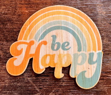 *NEU* Bambus Sticker " Be Happy "